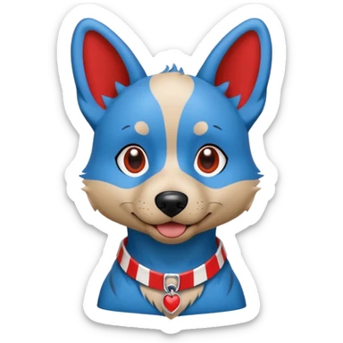 blue dog with red stripes fursuiter sticker