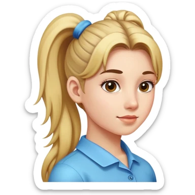 girl with ponytail sticker
