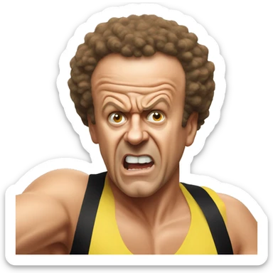 angry tired frustrated richard simmons sticker