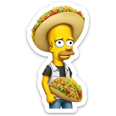 Bart simpson with a tacos sticker