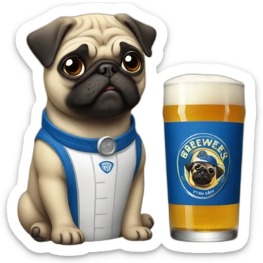 brewer pug sticker