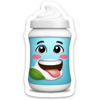 Squeezing yogurt bottle sticker