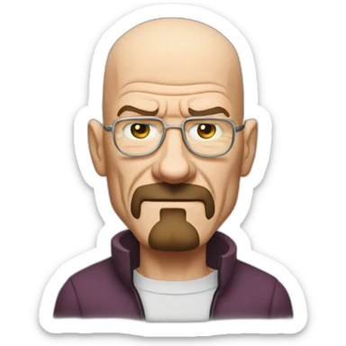 Bald Walter white bad guy with thumb up sticker