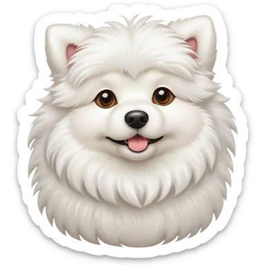 White fluffy dog  sticker