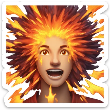 Explosion of fire sticker