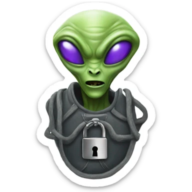 Locked in alien sticker