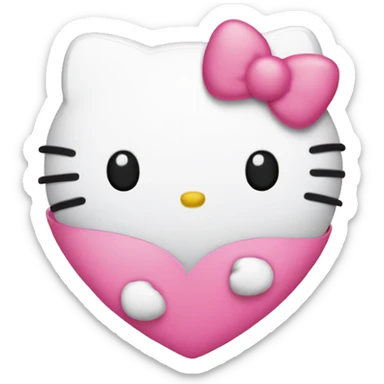 cute pink hello kitty heart sticker