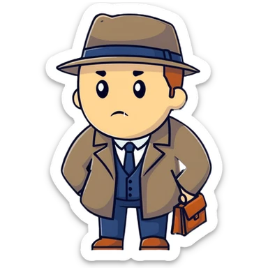 clever detective solving a mystery sticker