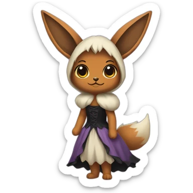 spooky eevee in a dress sticker