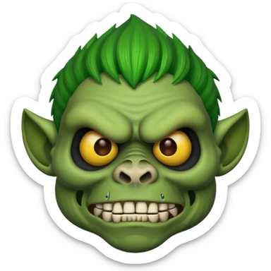 skull face troll emojie sticker