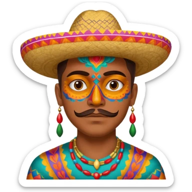 mexican male painted face sticker