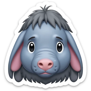 Sad Eeyore under a raining cloud sticker