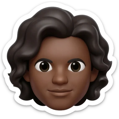 Black man memoji with wave hair cut sticker