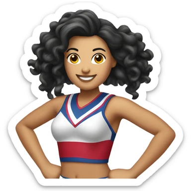 Hispanic cheerleader with pompous sticker