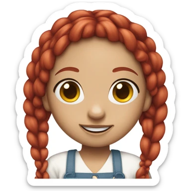 Wendy’s girl red braids white skin sticker