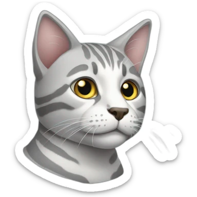 gato gris rayado sticker