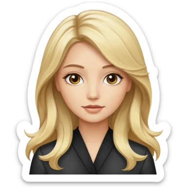 Cosmiatra en spa rubia con balayage cabello hasta la largo  sticker