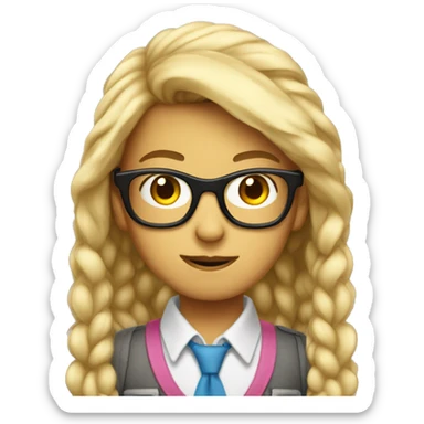 turn the nerd boy with glasses into a girl version sticker
