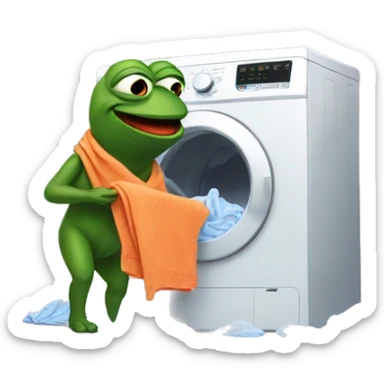 pepe doing laundry sticker