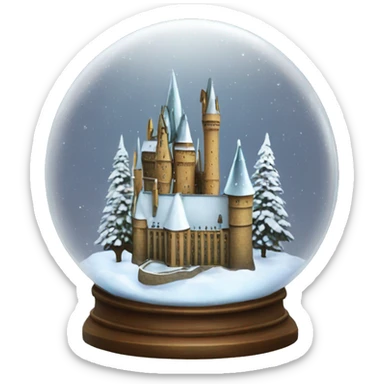 hogwarts , snow globe, 4k, no background sticker