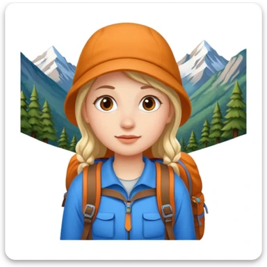 girl back packing mountains background  sticker