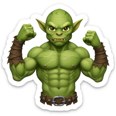 freen goblin muscle arm with fist and forearms sticker