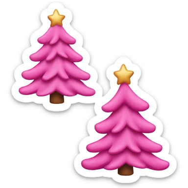 Christmas tree pink sticker