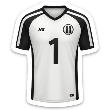 White and black soccer jersey with number 1 sticker