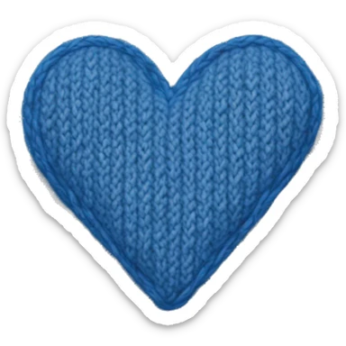 Knitted blue heart sticker