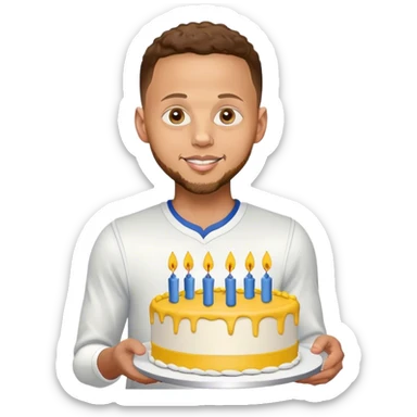 Stephen curry holding a birthday cake sticker