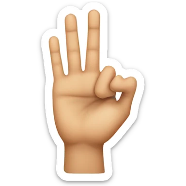 Fingers form the letter w sticker