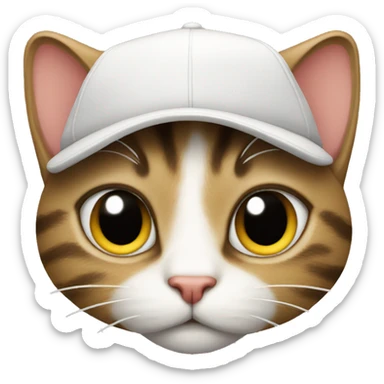 Cat with cap sticker