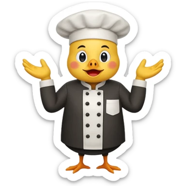 Una gallina con ropa de chef haciendo una cara de decepcion sticker