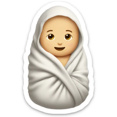 Swaddled baby boy burrito shaped emoji sticker