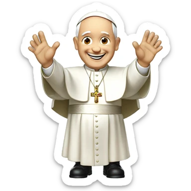 pope francis saying hi sticker