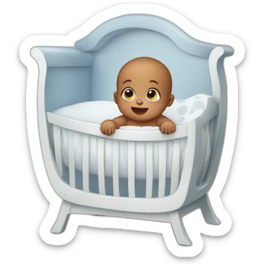 Baby in crib sticker