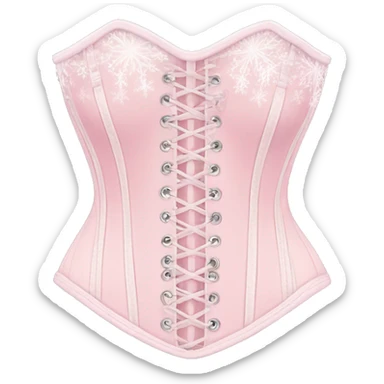 Pastel pink corset with snowflake design sticker