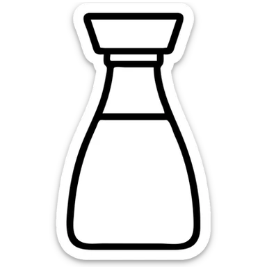 japanese soy sauce bottle, with red cap, classic design, clear glass sticker