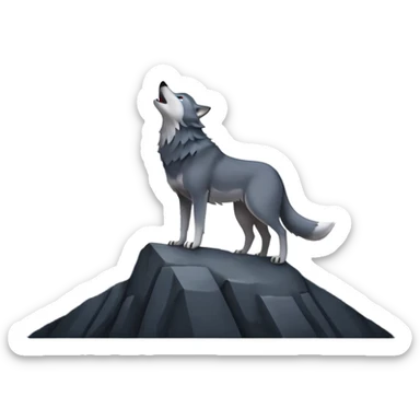Wolf howling att Moon  sticker