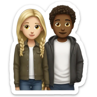 white teenage and her big brother sticker