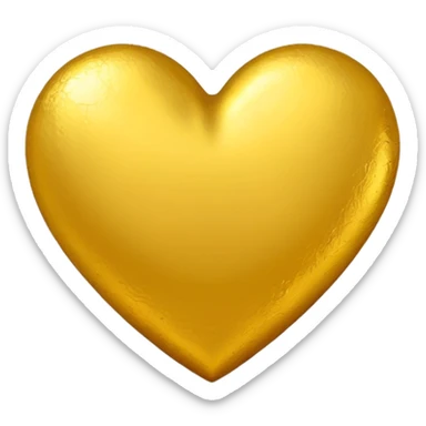 yellow heart with a gold foil texture sticker