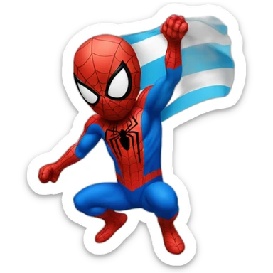 Spiderman with argentine flag sticker