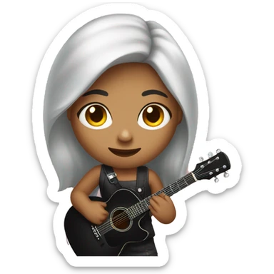 Girl eith guitar sticker