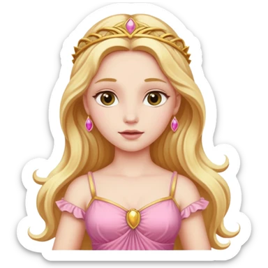 Venus, Love Goddess from Rome Mythology with long golden blonde hair, pink outfit sticker