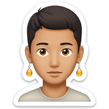 Asian guy with earring  sticker