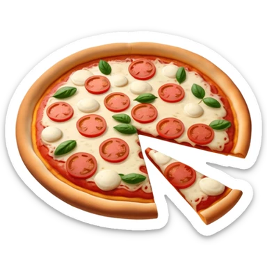 pizza margarita com calabresa e carne muito suculenta escorrendo sticker