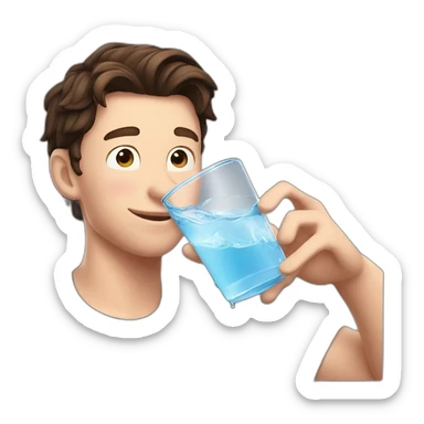 tom holland drinking a glass of water sticker