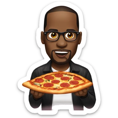 R Kelly eating a pizza  sticker