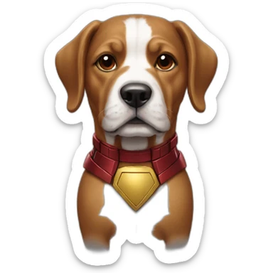 ironman with a dog's head sticker