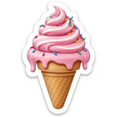 strawberry ice cream sticker